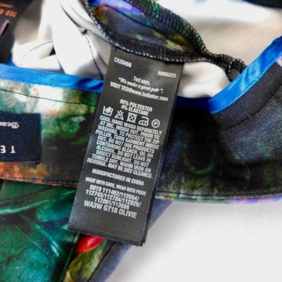 NWT!! TED BAKER Olivie Floral Tapered Pants Knit Stretch Chic Abstract 0 US 2 - Picture 13 of 16